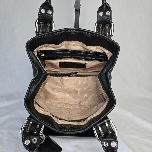 Tignanello Monogram Satchel Bag Canvas & Leather - Picture 3 of 15